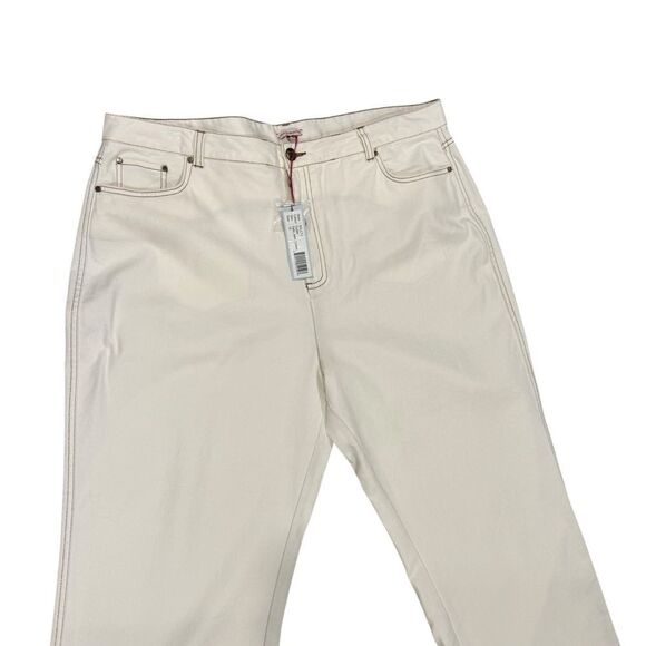 Frances Valentine Sally Jean in Oyster White Cream Wide-Leg Pants Size 18 - Picture 7 of 10